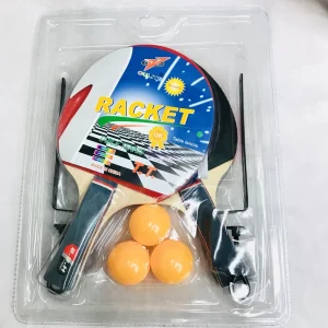 Customized China Made 5 Star Poplar Wood Rubber Table Tennis Ping Pong Paddle Racket with Ping Pong Balls