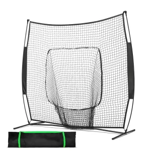 Customized Color 7*7ft Portable Galvanized Tube Fiberglass Pole Baseball Hitting Net for Softball Football Goal Training