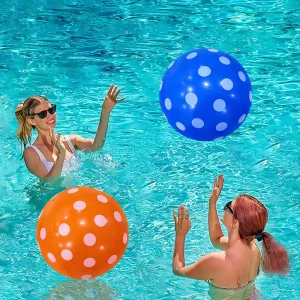 Customized Color Printed PVC Ball Inflatable Beach Ball Polka Dot Pattern Beach Toy Ball