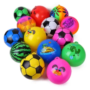 Customized Key Chains Ball with Spring Rope Inflatable Beach Ball and Portable Bounce Ball for Kids