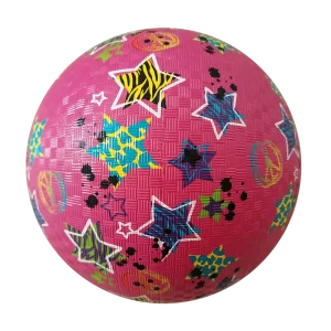 Customized Logo Pink Dodgeball Kickball Colorful Rubber Playground Balls Five Pointed Star Pattern Sports Entertainment Product