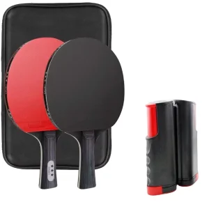 Customized Professional 7-Layer Pure Wood Ping Pong Bat Set Portable Table Tennis Racket 2 Rackets Double Zipper Case