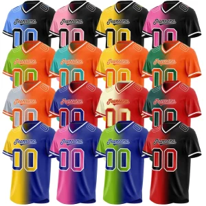 Customized Retro American Football Jerseys Breathable Two Tone Rugby Streetwear for Team Plus Size Short Printed