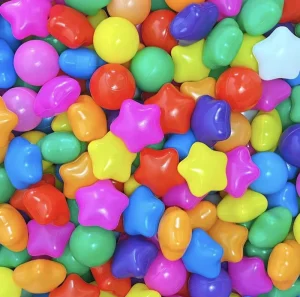 Customized logo 7cm Round PE Kids Play Balls Colorful Stress Balloons Plastic Ocean Ball for Playground pool Ball Pit