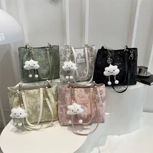 Cute Leisure Large Capacity Women’s Bag Ladies Handbag Shoulder Tote Bag for Commuting with Pendant