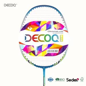DECOQ Flexible Carbon Fiber Badminton Racket Custom Logo Color OEM ODM for Training School Club and Retail Programs