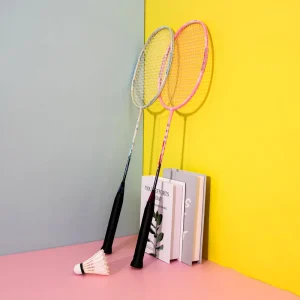 DECOQ Professional Grade Carbon Fiber Badminton Racket 24 26lbs Tension Hard Woven Durable ISO 9001 EN71 Sedex Certification
