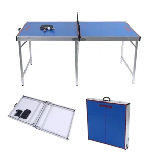 DINGXIANG Modern Durable Mini Aluminum Alloy Ping Pong Table Set 25mm Foldable with Paddles and Net for Indoor Outdoor Use