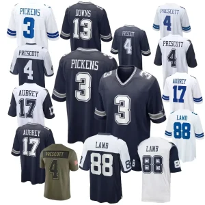 Dallas Fully Stitched #13 Downs #7 Diggs #22 Smith #4 Prescott #88 Lamb American Football Jersey