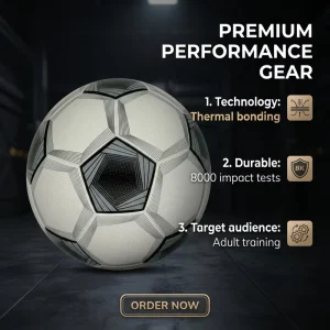 Diamond Shaped Wear resistant and Durable Size 5 PU High end Training Soccer Ball