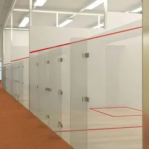 Direct Factory Made Squash Ball Court or Field with 12mm Tempered Glasses Wooden Floor and Stainless Steel Joints