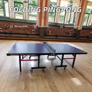 Double 18mm Folding Tennis Table Indoor Movable Standard Size Pingpong Table