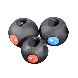 Double Handles Medicine Ball Weightlifting Wall Ball Strength Training Dual Grip Rubber Gravity Ball
