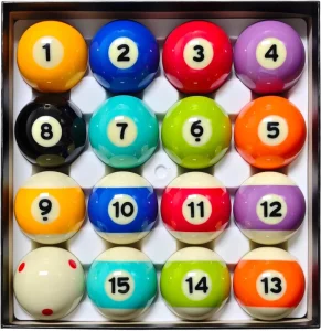 Durable 16-Piece 2 1/4″ Resin Pool Ball Set for Pool Tables