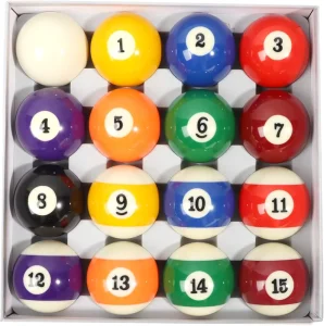 Durable 2 1/4″ Professional Regulation Size Billiards Pool Balls Set Set of 16 Pool Balls for Billiard Table