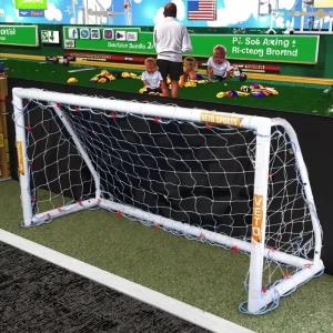 Durable Aluminum Foldable Children’s Soccer Goal with Polyester Net for Team Practice Outdoor Training Equipment