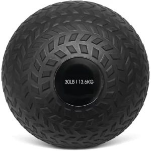 Durable Black Rubber Medicine Ball 30LB for Balance & Abdominal Workouts