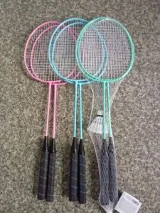 Durable Iron Alloy Badminton Racket Set for Beginners