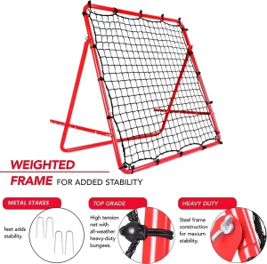 Durable Portable Outdoor Adjustable Angle Soccer Rebounder Training Equipment Football Goal Net for Baseball & Soccer Players
