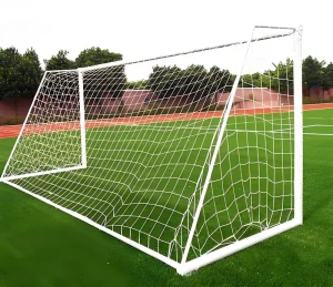 Durable Portable White Soccer Goal Frame with All Weather Net Foldable Movable Soccer Goal for Bulk Project