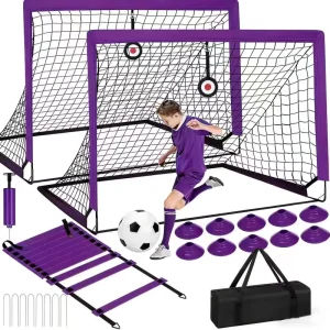 Durable Weather Resistant Professional Grade Indoor Outdoor Soccer Goal Set for Kids Adults Leisure Exercise