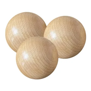 Durable Wooden Roller Hockey Balls Reduced Bounce High Contrast 2Inch Street Hockey Balls for Training Matches