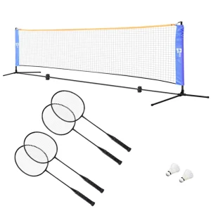 EASTOMMY ET 751169 Badminton Set Sports Badminton Racket Set of Yard Game Backyard Beach Outdoor Portable Net Badminton Set 4M