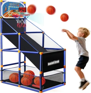 Easy Set up Arcade Basketball Game Set Basketball Hoop with 4 Balls and Hoop Air Pump Included