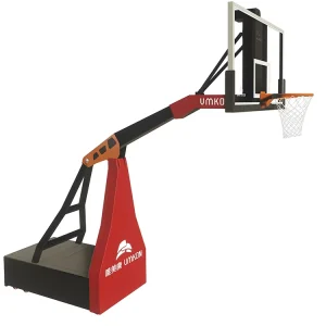 Electric Control Basketball Hoop Tempered Glass Backboard Rim Foldable Design for Indoor Outdoor Use