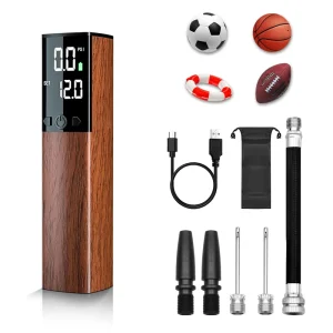 Electric Digital Portable Mini Soccer Ball Pump with Tire Pressure Monitor Plastic Material Power Bank Compatible