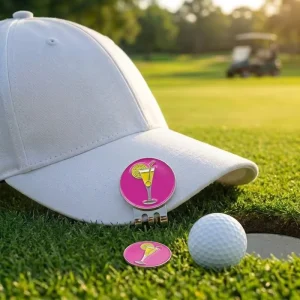 Engravable Personalized Rose Red Metal Lemon Cup Strong Magnetic Golf Ball Marker Hat Clip Durable Custom Novelty Golf Gift for