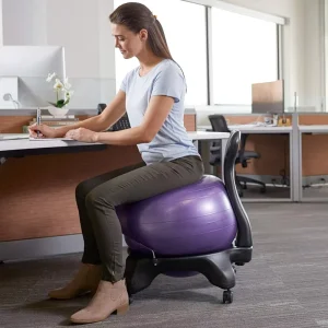 Ergonomic Foldable Yoga Chair with Yoga Ball Waterproof & Eco Friendly for Home/Office Desk Use Includes Air Pump