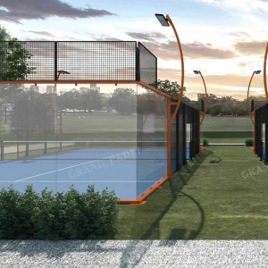 Export to France Double Premium Super Panoramic Padel Court Factory Supply Terrain De Padel Complet Intérieur Et Extérieur