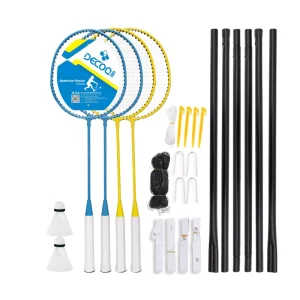 Factory 4 Player Usage Outdoor Play Steel Badminton Racket Set