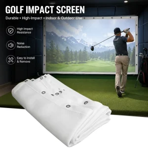 Factory Custom 3.2M Width 3.5MM Thickness Poly Fire Resistant Double-faced Soundproof Indoor Golf Sim Triple Layer Impact Screen