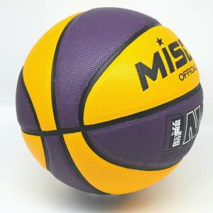 Factory Custom Purple Yellow PU Leather Size 1 4 5 6 7 Basketball Embossed For Indoor Outdoor Training