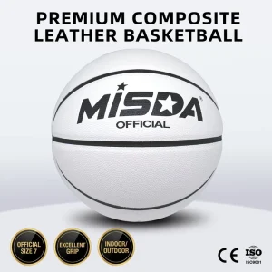 Factory Custom White PU Leather Official Size 1 5 6 7 Basketball For Indoor Outdoor Street Training Bulk Supply