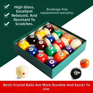 Factory Direct Black 8 Pool Balls 57.2mm Set 16 American Style Crystal Resin Billiard Balls