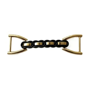 Factory Direct Black Gold Paint Chain Double D Shoe Buckles Zinc Alloy Decor Buckle For Leather Loafers Bags Custom Plating