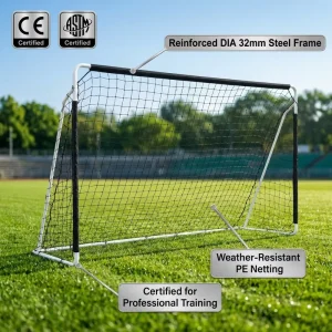 Factory Direct CE ASTM Certified Professional Soccer Goal Weatherproof Steel Football Training Goal for Club and Stadium Use