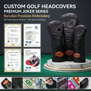 Factory Direct Custom Golf Wood Headcover Elastic Band Golf Club Head Cover Leather Golf Headcover