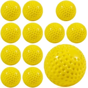 Factory Direct Custom Logo 12-Inch Yellow White Green PU Material Durable Dimpled Softballs Ball Professional Use Pitching