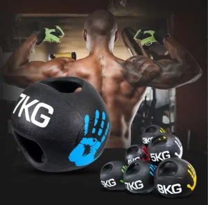 Factory Direct Customized Logo Fitness Equipment Weight Training 4kg Rubber Double Grips Medicine Balls