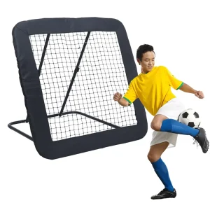 Factory Direct Football Training Soccer Kickback Target Goal Rebounder Practice Goal 124x124cm Black for Children & Adults