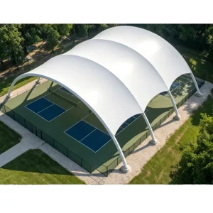 Factory Direct From Outdoor Steel Frame Pickleball Court Cover Sun Shade Canopy Roof with PVDF Tensile Membrane Structure