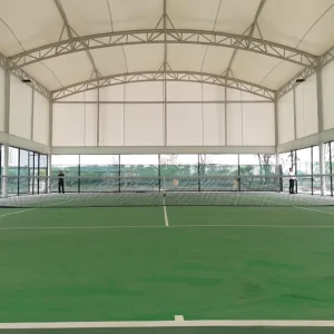 Factory Direct Outdoor Steel Frame Pickleball Court Cover Sun Shade Canopy Roof PVDF Tensile Membrane Structure Garage Shed