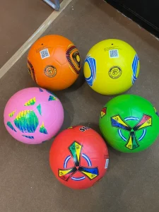 Factory Direct Sale Colorful Smooth Surface Rubber Soccer Ball Custom Brand Sizes 2 5