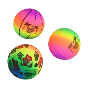 Factory Direct Sale Custom logo Inflatable Kids 9 Inch Inflatable Pvc Rainbow Toy Balls for Outdoor Activity