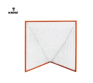 Factory Direct Solid High Quality Stable 6’x6’x7′ Lacrosse Goal Steel Tube Polyester Net Red Orange Easy Equipment