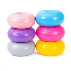 Factory Durable PVC Donut Yoga Ball Thickened Explosion Proof Inflatable Fitness Ball for Pilates Core Training